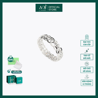 Nhẫn Bạc ADJ 925 Kim Tiền Tài Lộc,  Thiết Kế Nạm Đá CZ Cao Cấp, Mang Lại May Mắn Và Thịnh Vượng - SN13724AD