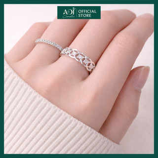 Nhẫn Bạc ADJ 925 Kim Tiền Tài Lộc,  Thiết Kế Nạm Đá CZ Cao Cấp, Mang Lại May Mắn Và Thịnh Vượng - SN13724AD