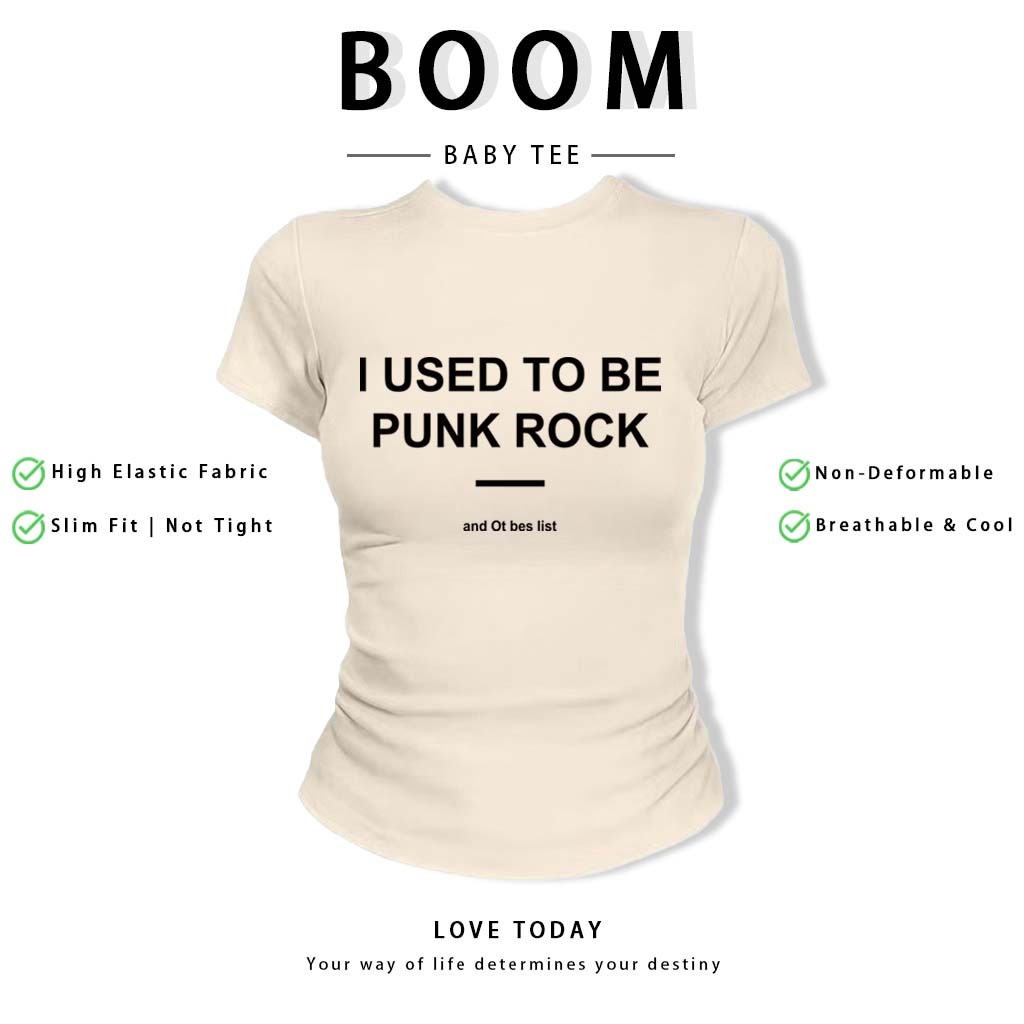 BOOM Áo Baby Tee Nữ Cotton Ôm Body-Áo Thun Ngắn Tay Y2K In Hình PhongCách Mùa Hè, Cổ Tròn Hàng Đầucách hàn quốc phong#76