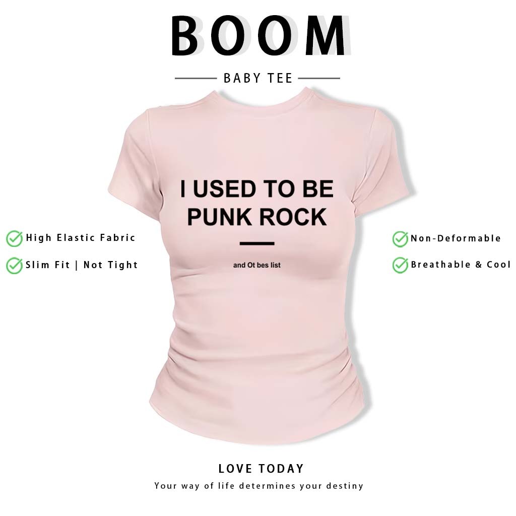 BOOM Áo Baby Tee Nữ Cotton Ôm Body-Áo Thun Ngắn Tay Y2K In Hình PhongCách Mùa Hè, Cổ Tròn Hàng Đầucách hàn quốc phong#76