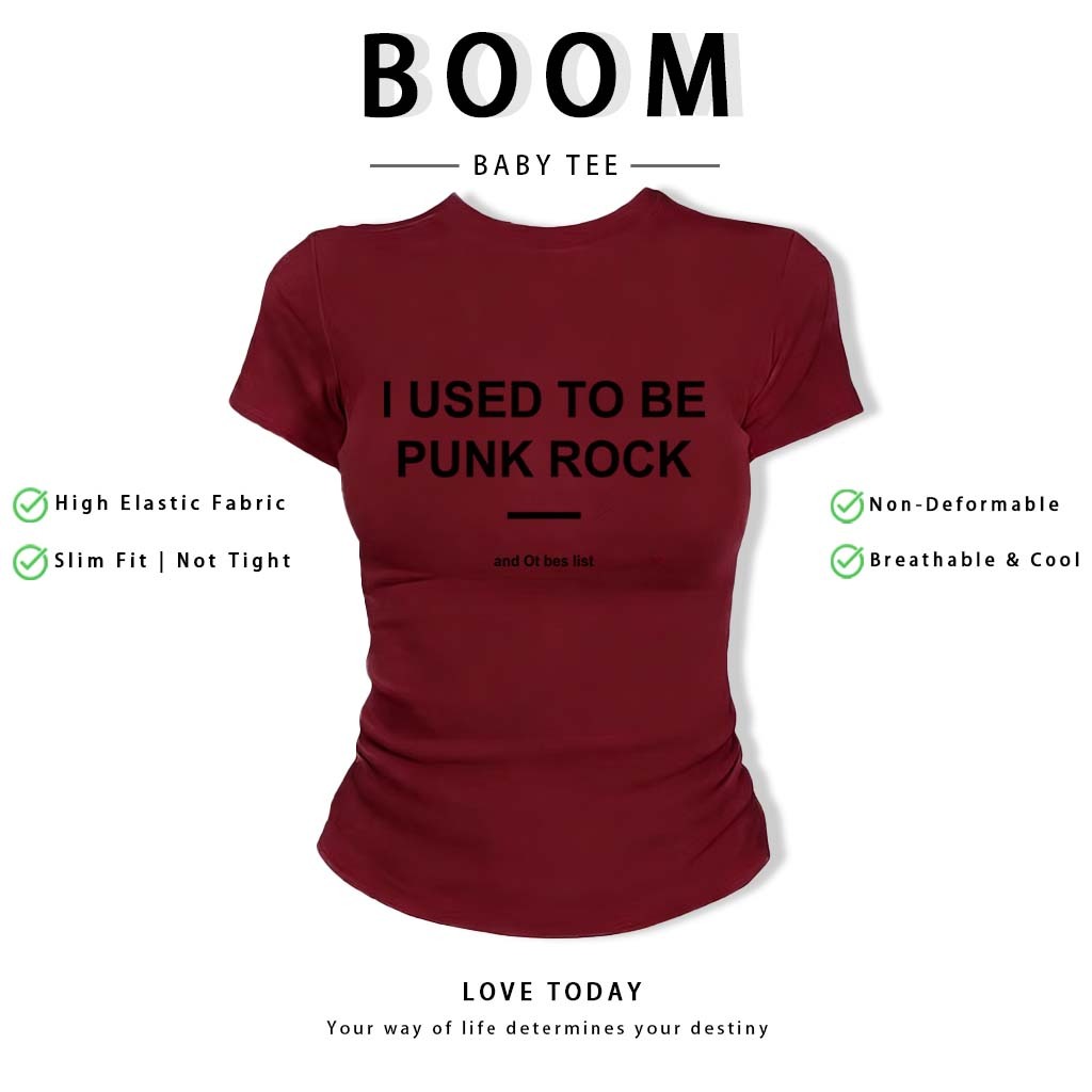 BOOM Áo Baby Tee Nữ Cotton Ôm Body-Áo Thun Ngắn Tay Y2K In Hình PhongCách Mùa Hè, Cổ Tròn Hàng Đầucách hàn quốc phong#76