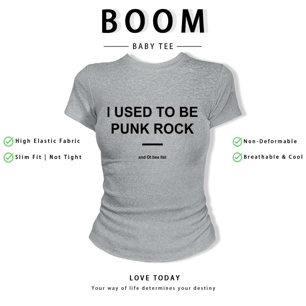 BOOM Áo Baby Tee Nữ Cotton Ôm Body-Áo Thun Ngắn Tay Y2K In Hình PhongCách Mùa Hè, Cổ Tròn Hàng Đầucách hàn quốc phong#76