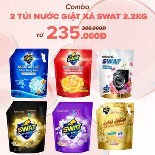 Combo 2 Nước Giặt Xả SWAT Túi 2,2kg Hương Thơm Dịu Nhẹ