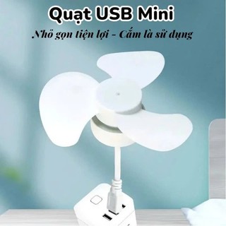 (NEW) Quạt Để Bàn Mini 3 Cánh Siêu Mát - Quạt Cắm USB Máy Tính, Sạc Dự Phòng Xoay 360 Độ Tiện Lợi