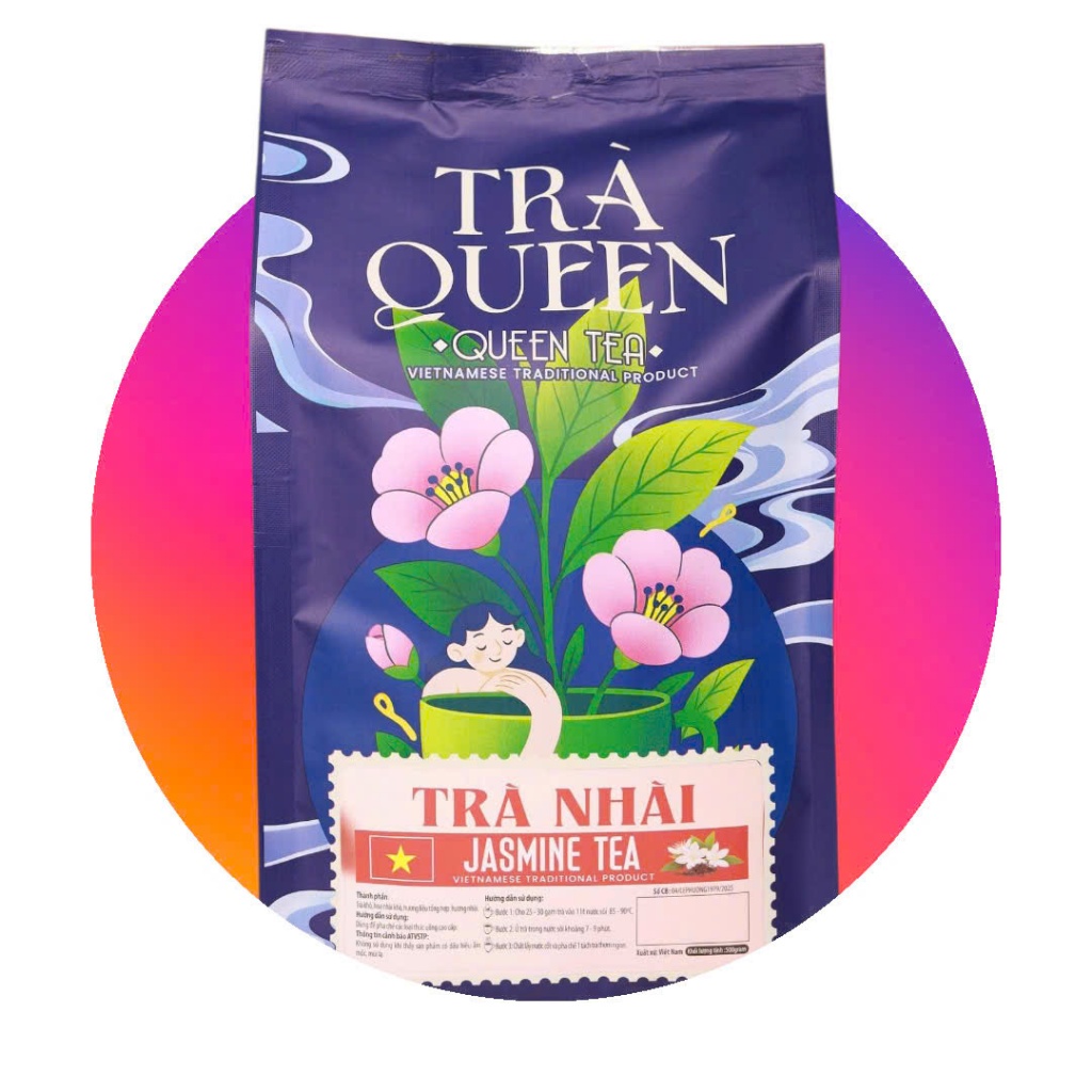 Lục trà nhài pha trà hoa quả – trà chanh, túi 450g cực thơm ( TEM ĐỎ)