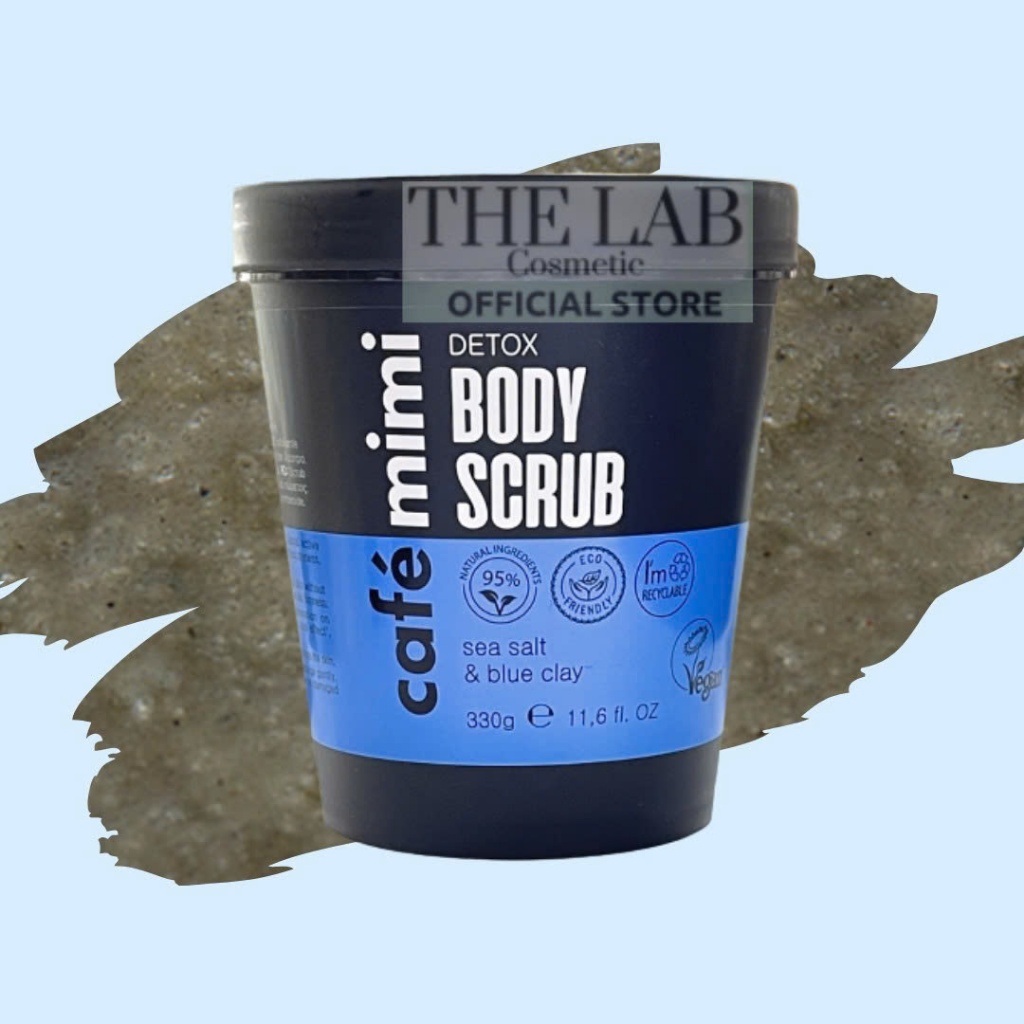 M50_ Tẩy da chết body thuần chay từ muối biển và đất sét xanh Cafe Mimi Detox Body Scrub (330g)