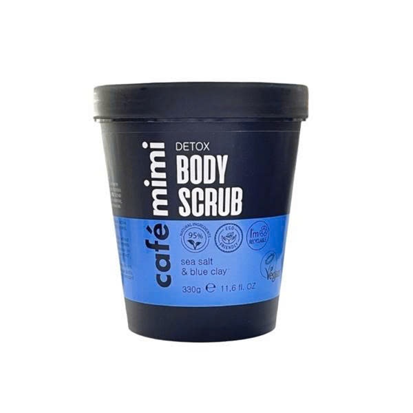 M50_ Tẩy da chết body thuần chay từ muối biển và đất sét xanh Cafe Mimi Detox Body Scrub (330g)