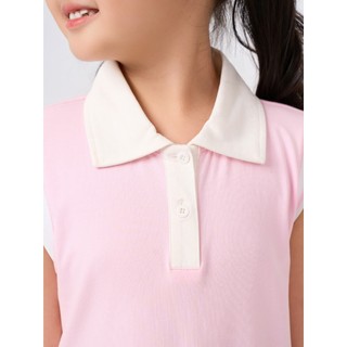Đầm bé gái YODY váy xếp ly dáng suông, cổ polo, vải cotton thoáng mát GCDR26S002