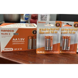 Vỉ 2 Pin Alkaline AA 1.5V Dung Lượng 2600mah Nanoco NLR6-2