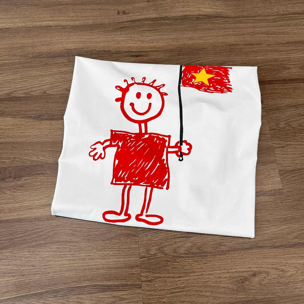 Áo Thun Phối Lá Cờ Thời Trang, Chất Cotton Mềm Mịn, Có Kèm Hình Thật.
