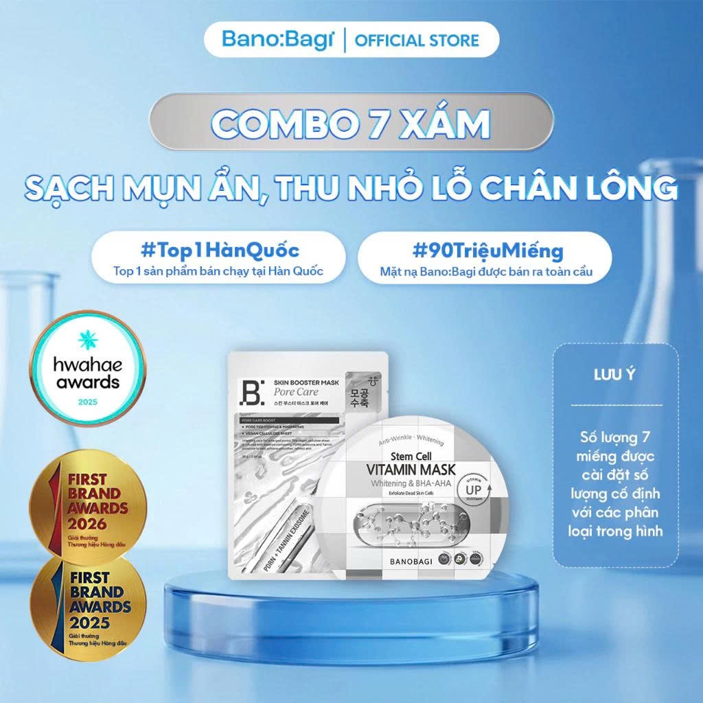 Combo 7 Miếng Mặt Nạ Hàng Ngày Dành Cho Mọi Loại Da