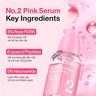 Tinh chất căng bóng NUMBUZIN No.2 Rose PDRN Collagen Plumping Serum, tăng độ đàn hồi, phục hồi da 30ml