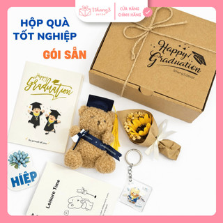 Combo Set Quà Tốt Nghiệp - Gấu + Thiệp + Móc Khóa - Set Quà Tặng Bạn Thân, Bạn Bè Ý Nghĩa