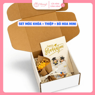 Combo Set Quà Tốt Nghiệp - Gấu + Thiệp + Móc Khóa - Set Quà Tặng Bạn Thân, Bạn Bè Ý Nghĩa