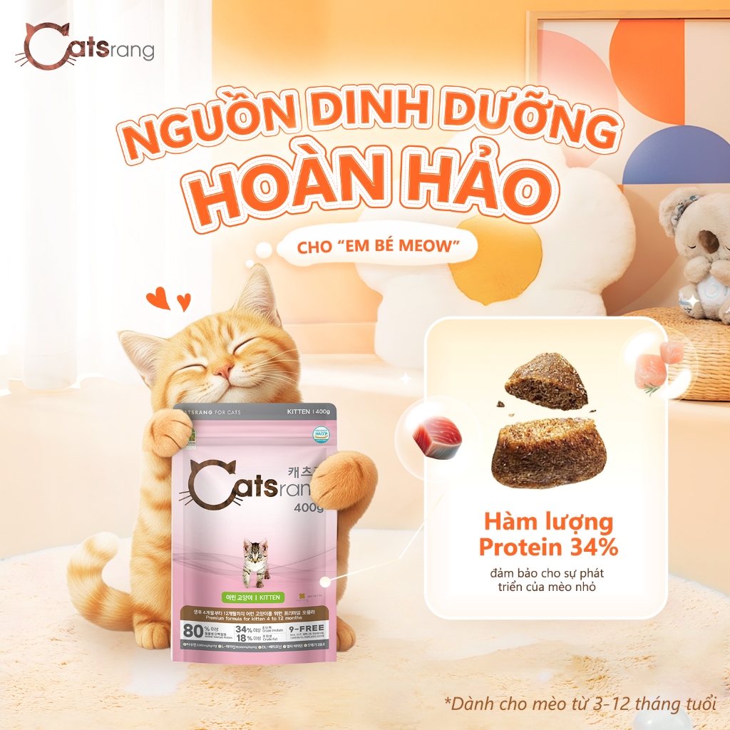 CATSRANG KITTEN - Thức ăn hạt Cho Mèo Nhỏ Catsrang nhập khẩu Hàn Quốc