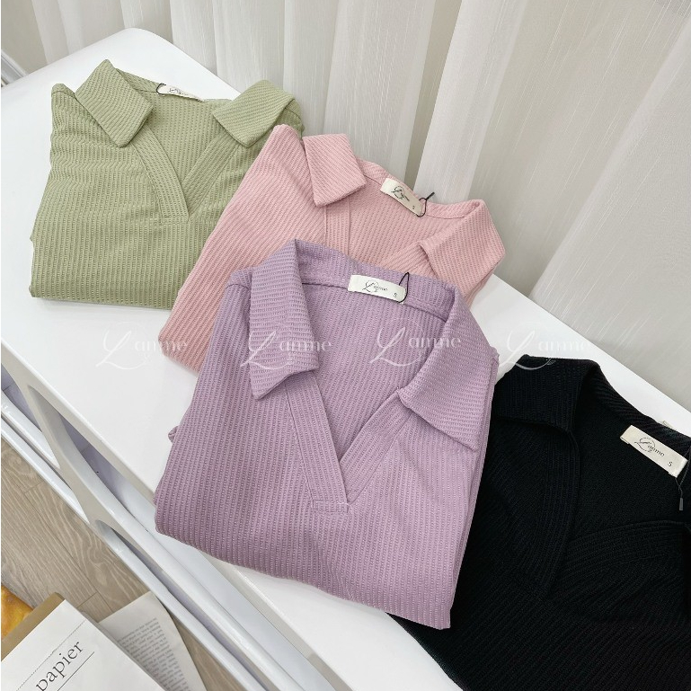 Đầm bầu đẹp, váy bầu dáng suông RIKA DRESS, váy bầu cổ polo, chất cotton gạo co dãn 4 chiều thiết kế bới L'amme