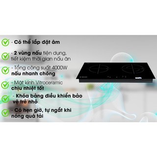 Bếp hồng ngoại đôi âm Malloca MH-7320R 4000W chính hãng 100% trưng bày mới 99% Bảo hành 12tháng