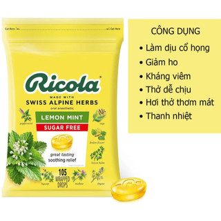 [CHÍNH HÃNG] Kẹo Ngậm Thảo Mộc Vị Chanh Không Đường Ricola 105 Viên Mỹ - SHOP DẦU DOKRAK