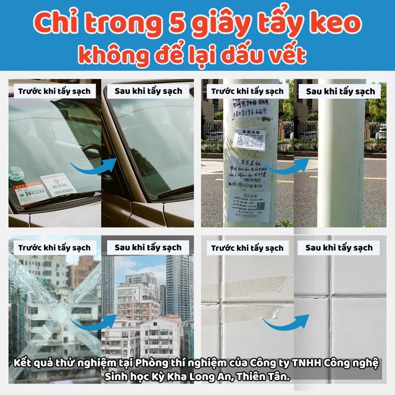Chất tẩy keo - Làm sạch keo dán kính, vết keo trên ô tô, băng dính hai mặt, nhãn dán | Không làm hỏng bề mặt.