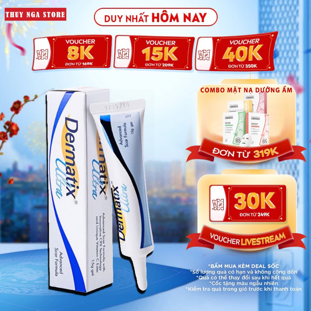Gel Sẹo Dermatix Ultra Hỗ Trợ Làm Mờ Sẹo Lồi, Sẹo Thâm, Thẩm Thấu Nhanh Không Nhờn Dính 15g