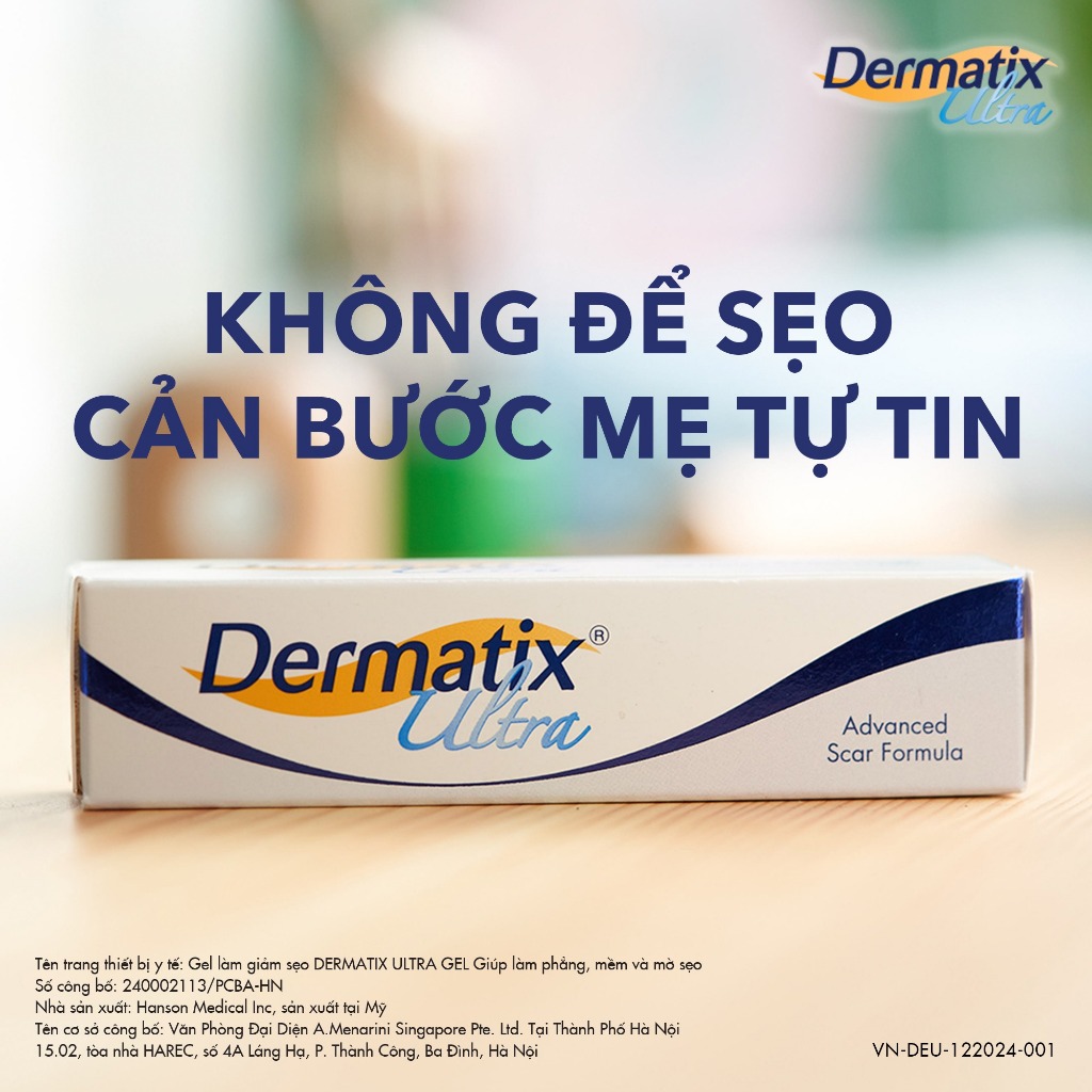 Gel Sẹo Dermatix Ultra Hỗ Trợ Làm Mờ Sẹo Lồi, Sẹo Thâm, Thẩm Thấu Nhanh Không Nhờn Dính 15g
