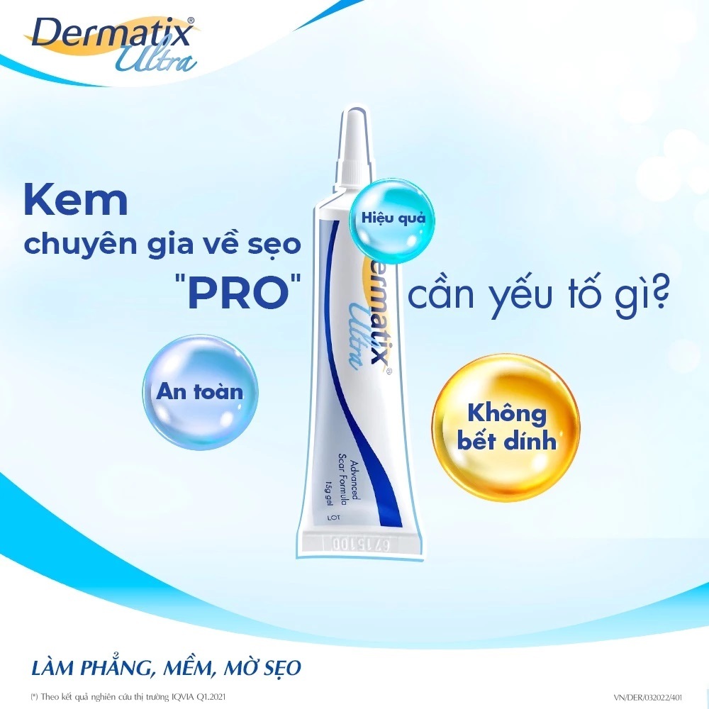 Gel Sẹo Dermatix Ultra Hỗ Trợ Làm Mờ Sẹo Lồi, Sẹo Thâm, Thẩm Thấu Nhanh Không Nhờn Dính 15g