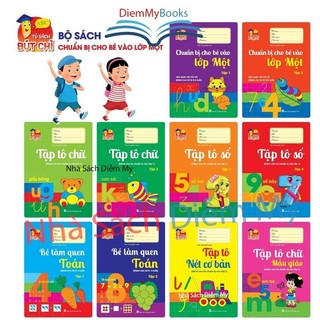 Sách- Bộ 10 Quyển Vở Luyện Viết Tập Tô Chữ Cho Bé Mẫu Giáo Mầm Non Chữ Số To Tặng 2 Bút Chì Gọt Tẩy