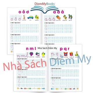 Sách- Bộ 10 Quyển Vở Luyện Viết Tập Tô Chữ Cho Bé Mẫu Giáo Mầm Non Chữ Số To Tặng 2 Bút Chì Gọt Tẩy