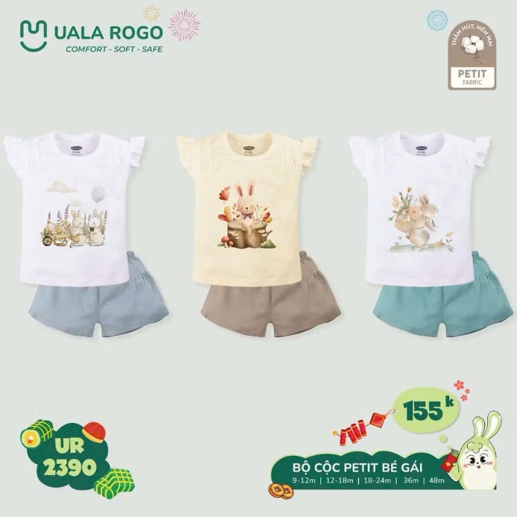 (8,5-18kg, 9-48M) Bộ Cộc Tay Uala Cho Bé UR2174 UR2212 UR2178 UR2390 UR2209 UR2381 UR2387 UR2160 UR2161