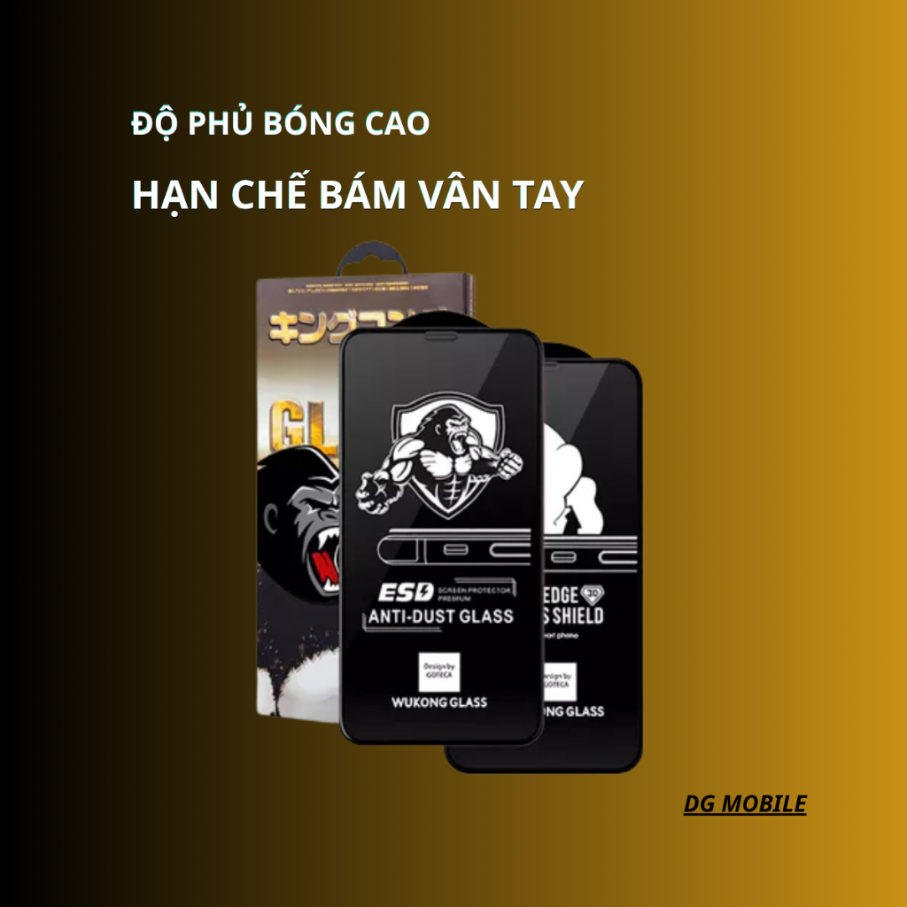 Kính Cường Lực KingKong 3D Full Màn iPhone | Trơn Bóng, Chống Vỡ, Full Keo, Dễ Dán