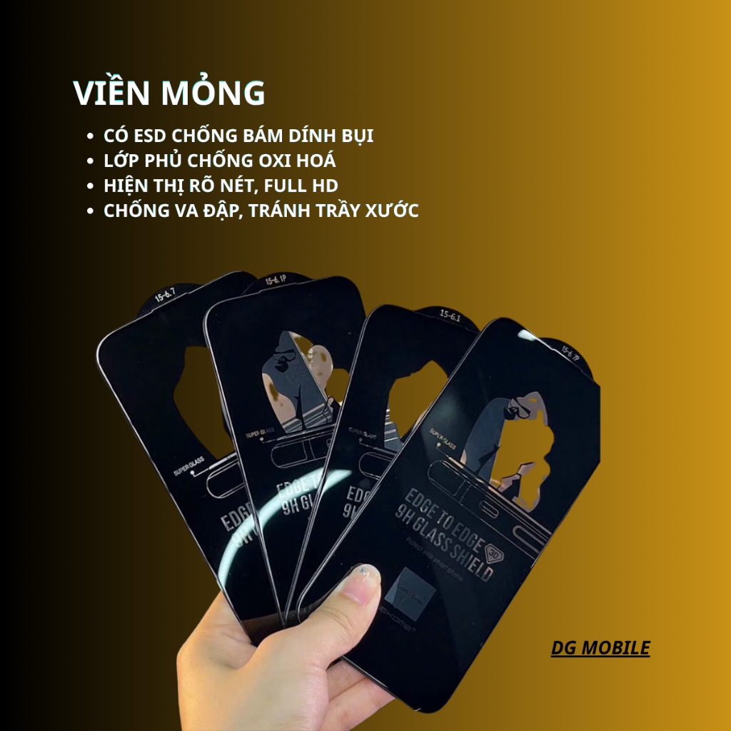 Kính Cường Lực KingKong 3D Full Màn iPhone | Trơn Bóng, Chống Vỡ, Full Keo, Dễ Dán
