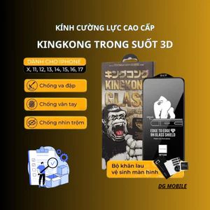 Kính Cường Lực KingKong 3D Full Màn iPhone | Trơn Bóng, Chống Vỡ, Full Keo, Dễ Dán