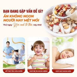 Canh dưỡng sinh tứ thần, set canh dưỡng sinh mix sẵn gồm hạt sen, khiếm thực, hoài sơn, bạch linh,...