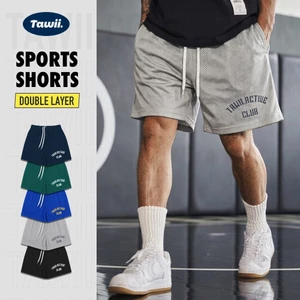 Tawii.Quần short thể thao nam lót lưới 2 lớp Quần short nam khô thoáng có 2 túi khóa kéo