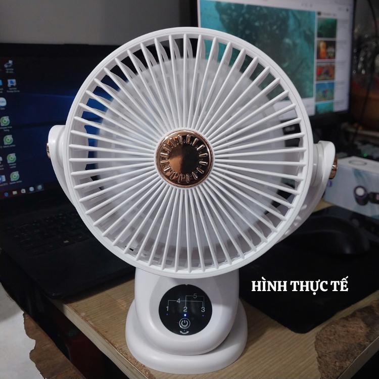 Quạt tích điên thông minh 5 chế độ gió quạt kẹp quạt treo đa chức năng-dung lượng pin 12.000mAH