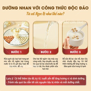Set ngọc lộ dưỡng nhan, trà thất bạch ẩm, chè dưỡng nhan Quảng Đông gồm: bạch linh, hạt sen,...