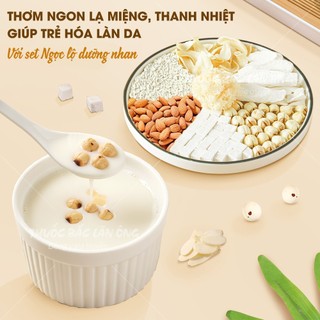 Set ngọc lộ dưỡng nhan, trà thất bạch ẩm, chè dưỡng nhan Quảng Đông gồm: bạch linh, hạt sen,...