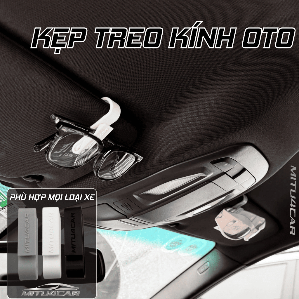 [Combo 4] Kẹp Treo Kính Đa Năng Oto Phù Hợp Mọi Loại Xe - Phụ Kiện Kính Mắt Thời Trang - Cài Tấm Chắn Nắng Kính Lái
