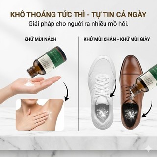 [MẪU MỚI NẮP RẮC] Bột Khử Mùi Hôi Nách Ngân Bình 18g - Chiết Xuất Ngải Cứu Giúp Khô Thoáng Da