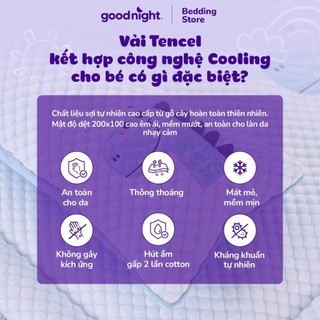 Chăn Điều Hòa Cho Bé Vua Nệm Goodnight Deepsleep, Chăn Đi Lớp Cho Bé Tencel 60s Mềm Mịn Thoáng Mát