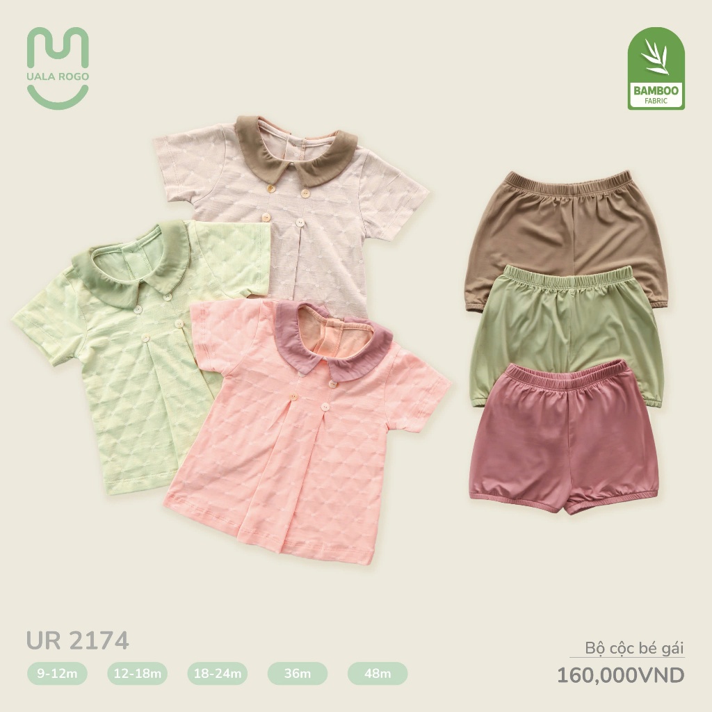 (8,5-20kg, 9-48M) Bộ Cộc Tay Thoáng Mát, Thấm Hút Cho Bé Uala UR044 UR2172 UR2390 UR2174 UR2178 UR3851 UR496