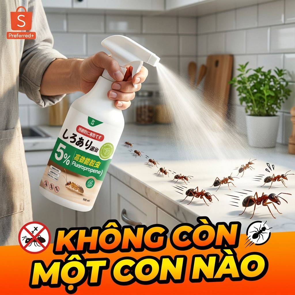 🔥 Mua 2 tặng 1! 🐜 Xịt diệt kiến 500ml – Diệt sạch mọi loại kiến, an toàn cho gia đình & vật nuôi ✅