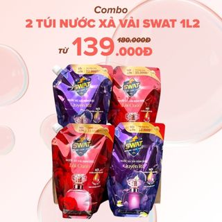 Combo 2 Túi Nước Xả Vải SWAT 1L2 Hương Nước Hoa