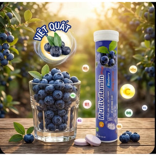multivitamin Plus vị Việt Quất , giải nhiệt mùa hè vị thơm dễ uống, tuýp 20 viên