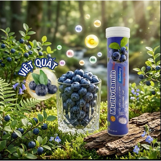 multivitamin Plus vị Việt Quất , giải nhiệt mùa hè vị thơm dễ uống, tuýp 20 viên