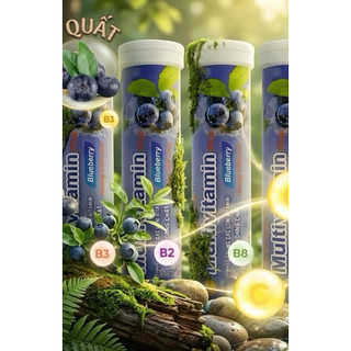 multivitamin Plus vị Việt Quất , giải nhiệt mùa hè vị thơm dễ uống, tuýp 20 viên