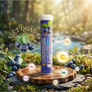 multivitamin Plus vị Việt Quất , giải nhiệt mùa hè vị thơm dễ uống, tuýp 20 viên