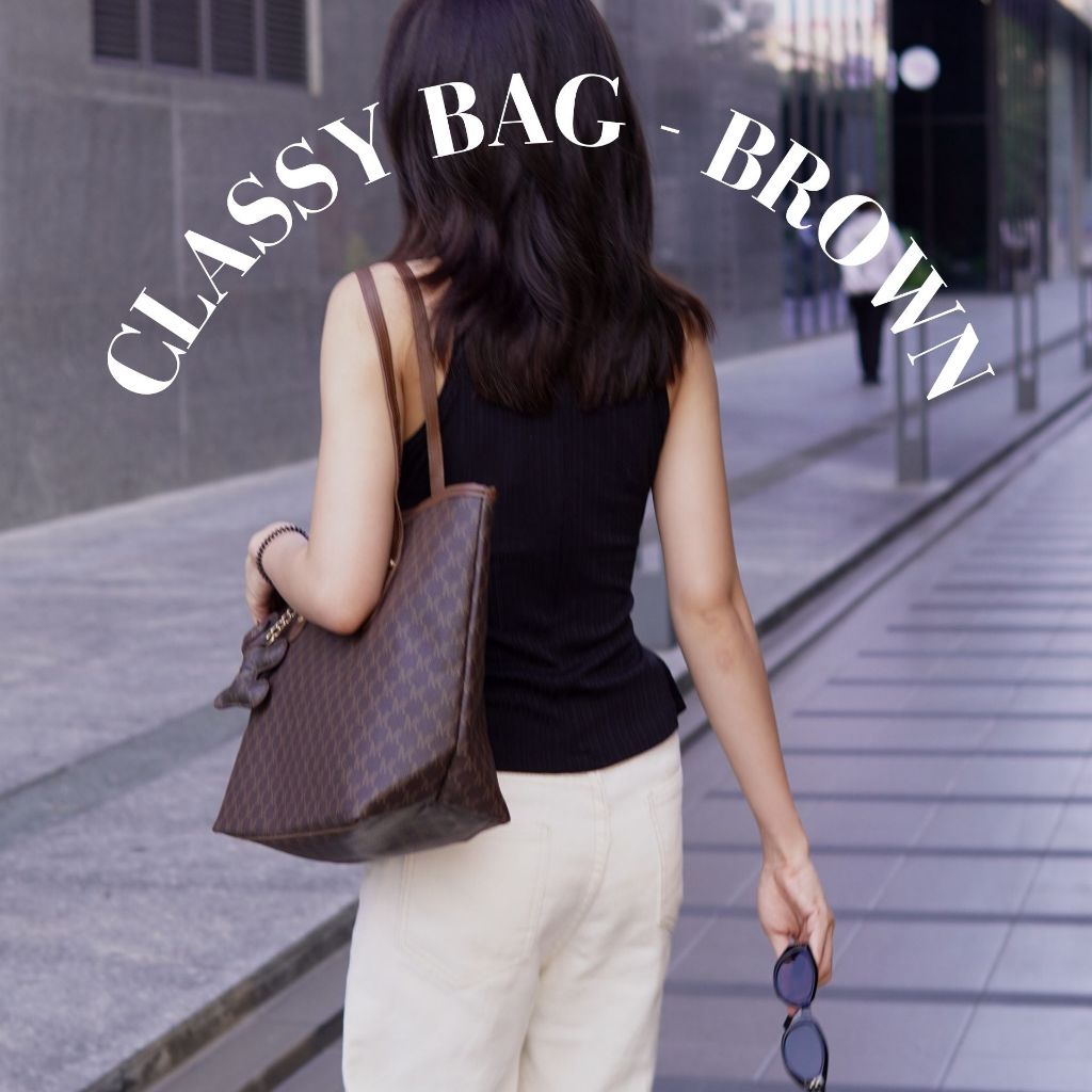 [Tặng Kèm Charm] Túi Tote Da Đi Học Đi Làm | Đựng Vừa Laptop | LEBOW