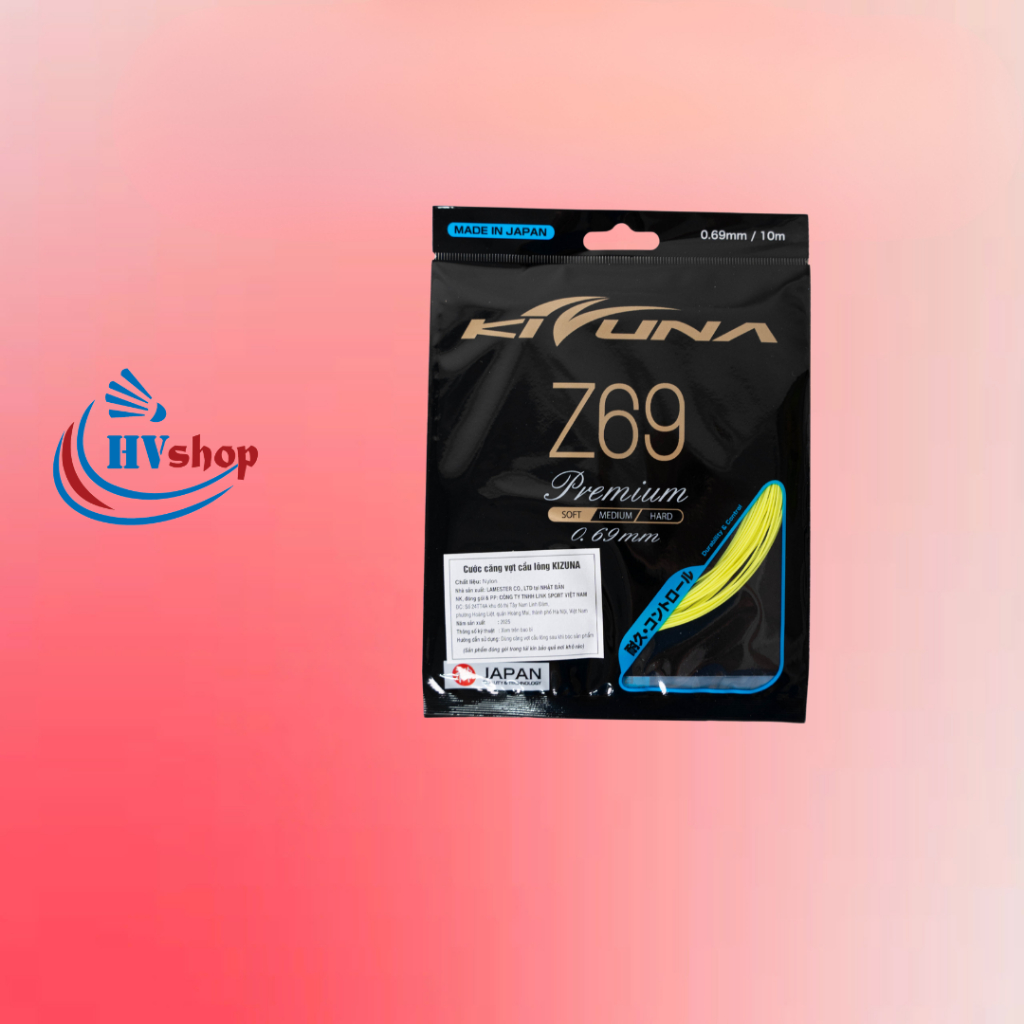 Cước căng vợt cầu lông Kizuna Z69 khả năng kiểm soát vượt trội, độ bền cao - HVShop