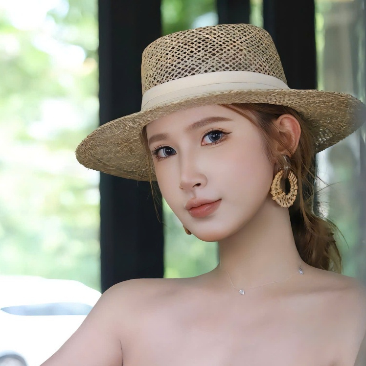 Mũ Cói Nữ Vành Rộng 8CM Đẹp Đi Biển MC19 - MC29 - MC38 - Mũ Cói Đan Thưa Thoáng Mát Cá Tính | Thương Hiệu MUGU